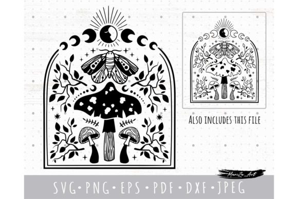 Download Mushroom and Moon Phases SVG PNG EPS - Moon phases svg Collection