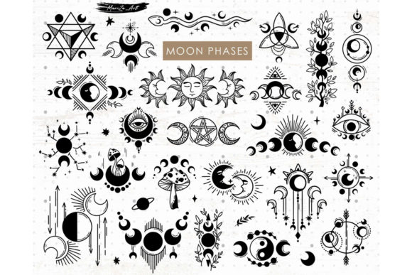 Download Moon Phases SVG Bundle, Celestial SVG - Moon phases svg Collection