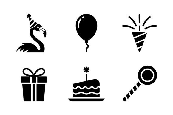 Download Flamingo Party &amp; Birthday Icon Set EPS - Set Collection