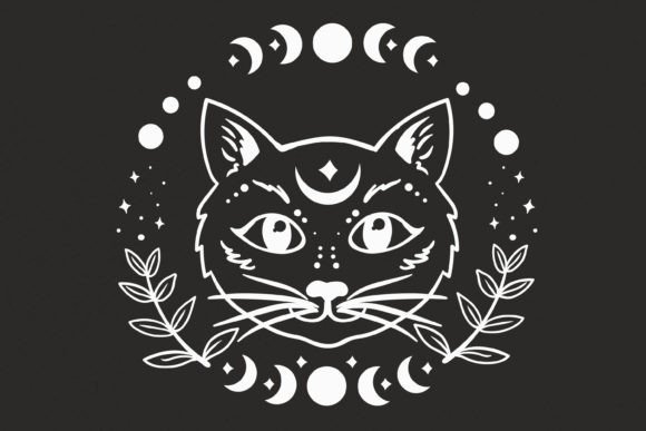 Download Cat and Moon Phases SVG, Magic Cat Svg - Moon phases svg Collection