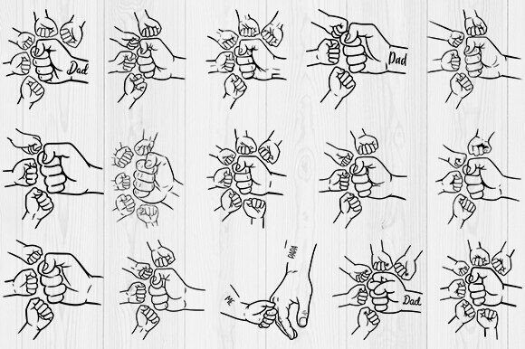 Download Father's Day Fist Bump Set Svg Bundle - Set Collection