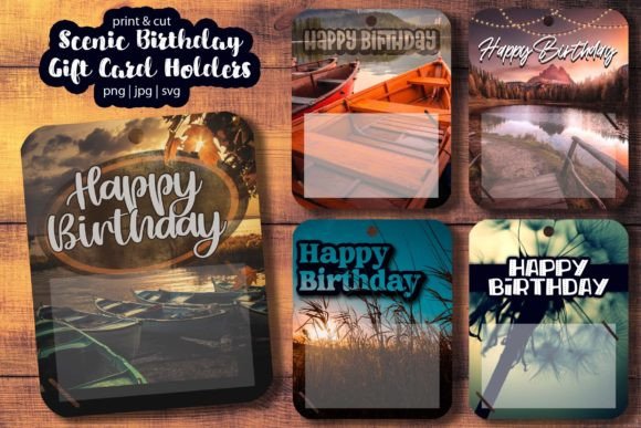 Download Scenic Boats Sunset Gift Card Holders - Set Collection