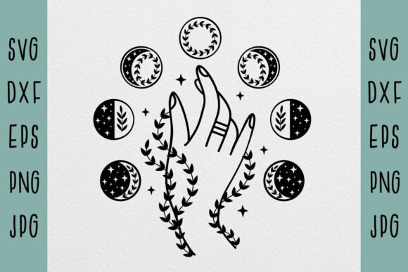 Download Moon Phases Svg, Floral Hand Svg, - Premium Resources