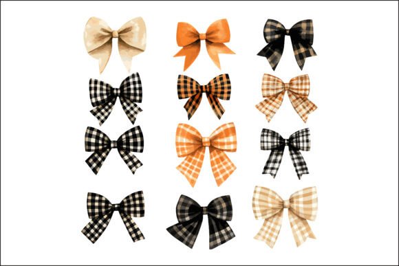 Download Set of Isolated Orange Halloween Bows. - Set Collection