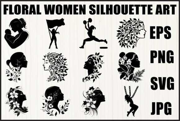 Download Floral Women Silhouette Set - Set Collection