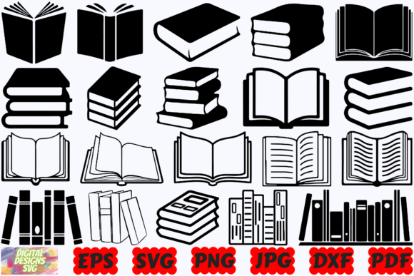 Download Books SVG | Books Silhouette | Cut Files - Files Collection