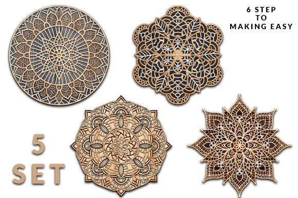 Download Mandala Flower Laser Cut Set - Set Collection