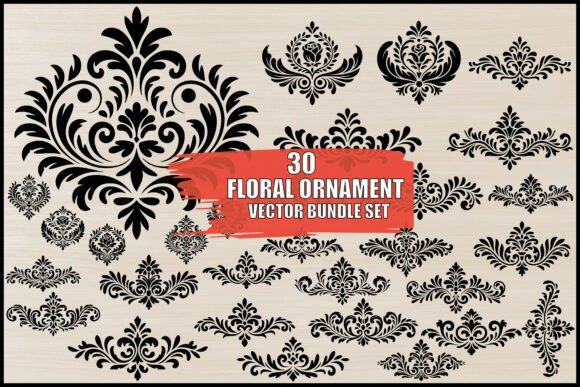 Download Floral Ornament Vector Bundle Set - Set Collection