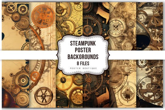 Download Steampunk Poster Clipart Set - Set Collection