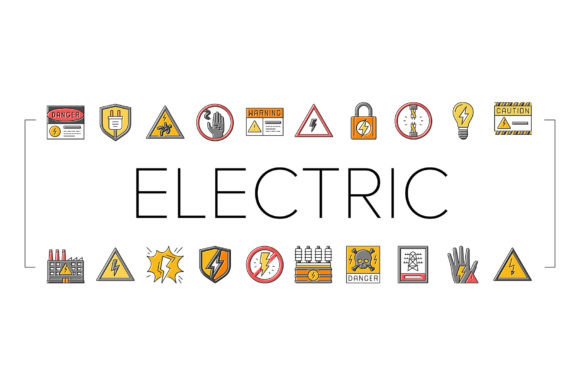 Download Electric Danger Shock Power Icons Set Ve - Set Collection
