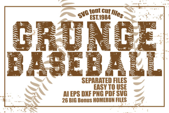 Download Grunge Baseball SVG Font Cut Files - Files Collection