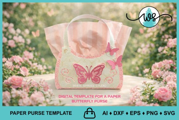 Download Butterfly Paper Purse SVG 3D Gift Bag - Premium Resources