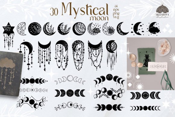 Download Mystical Moon and Moon Phases SVG PNG - Moon phases svg Collection