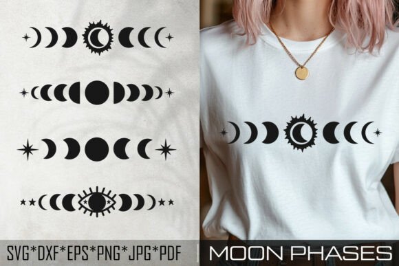Download Moon Phases SVG, Boho Celestial Design - Moon phases svg Collection