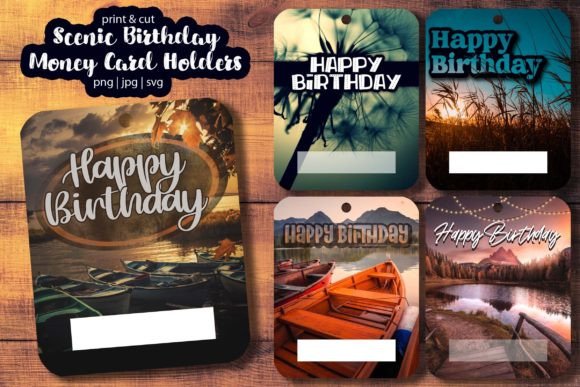 Download Scenic Boats Sunset Birthday Money Card - Set Collection